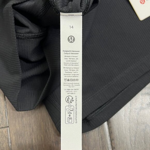 Lululemon NWT Align High-Rise Ribbed Short 6" Black - Picture 6 of 7